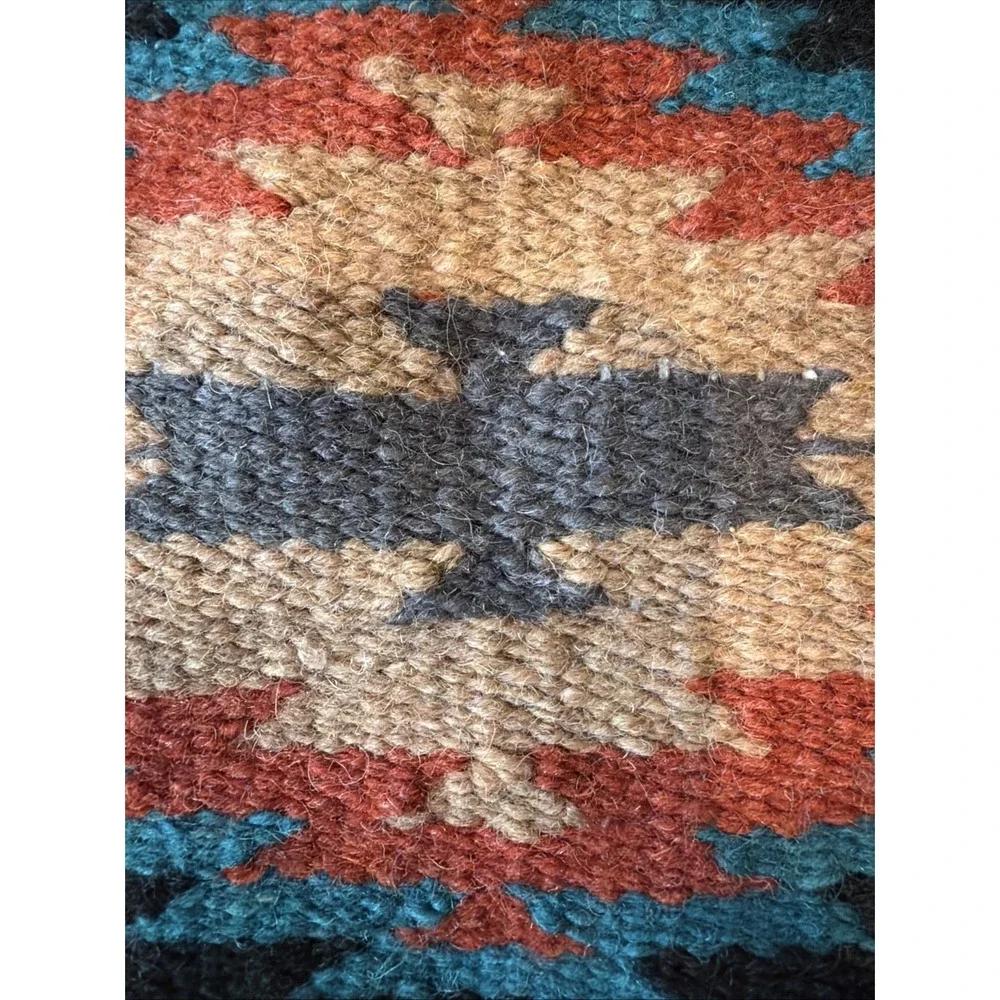 El Paso Saddle Blanket Woven Wool Pillow Cover 17x18 Southwest Geometric